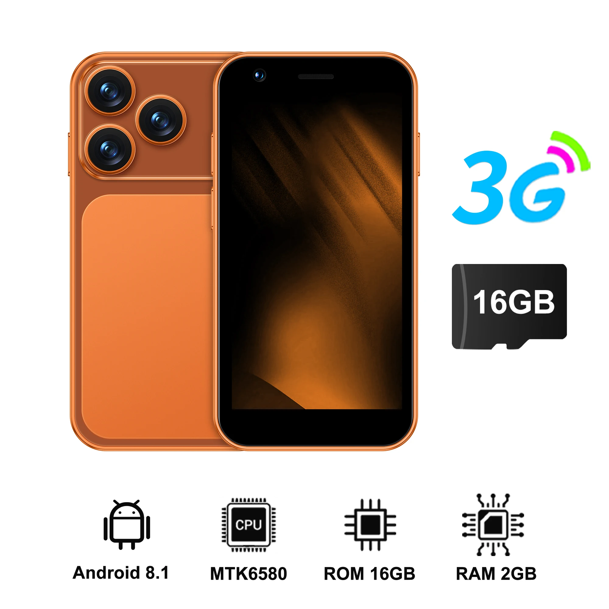 SERVO 18SE mini-smartphone Android 8.1 3G WCDMA Dual SIM Standby 3,0-inch scherm 2 GB RAM + 16 GB Play Store mobiele telefoons