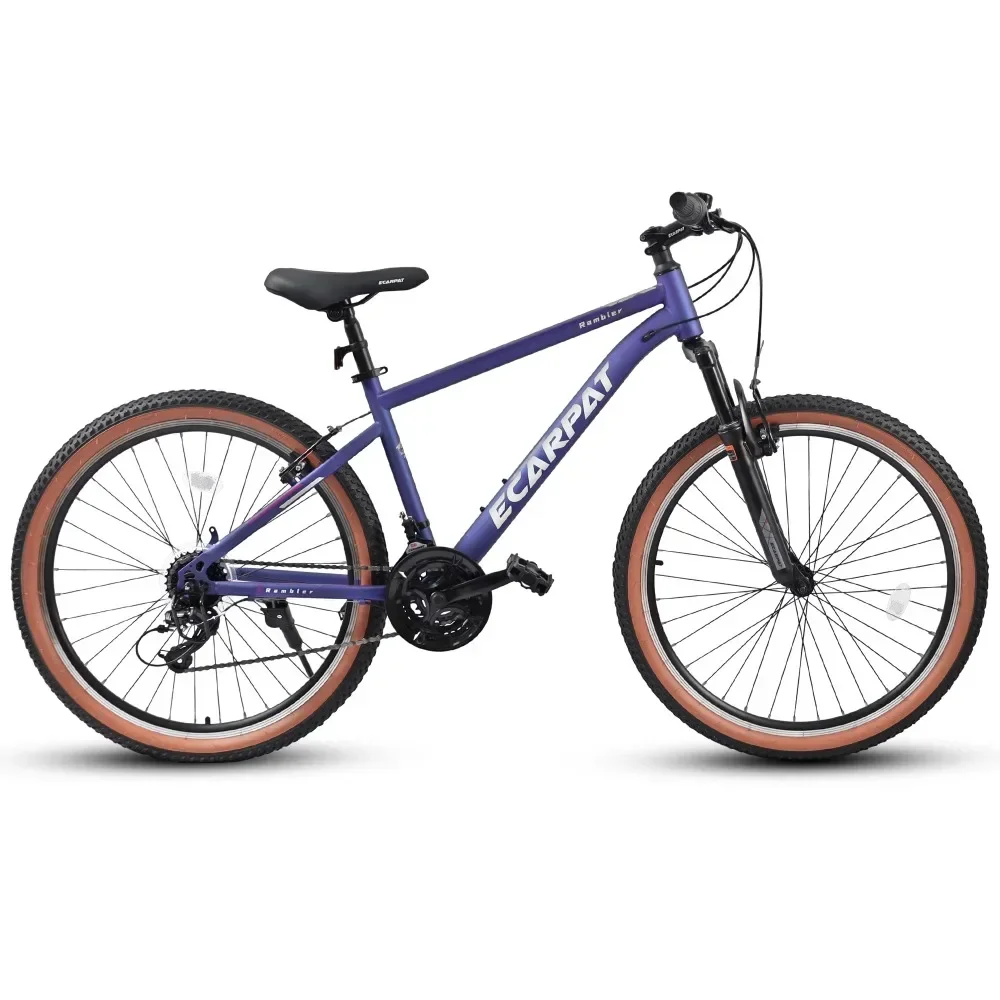 

Bike, Ecarpat Mountain Bike 26 Inch Wheels, 21-Speed Trail Commuter, Carbon Steel Frame U Brakes Grip Shifter Front Fork, Bike