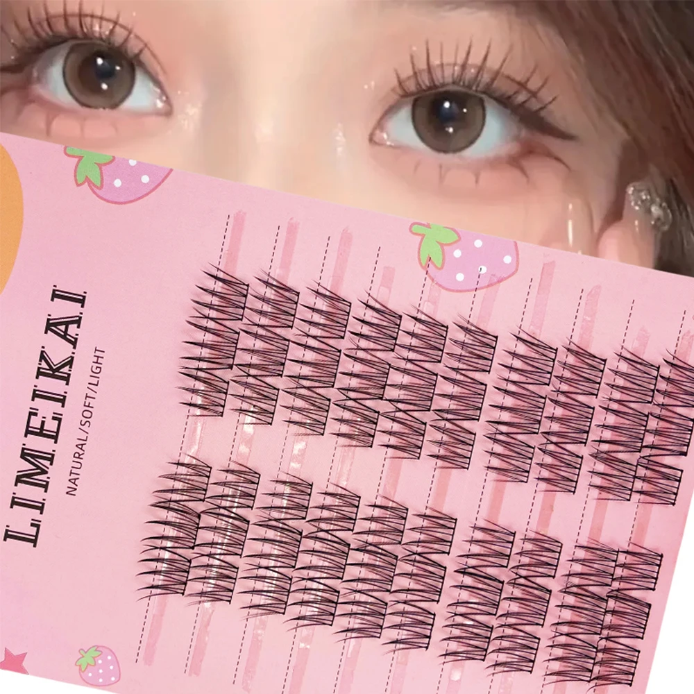Natürliche, weiche Cat-Eye-Einzelwimpernverlängerungen – wiederverwendbar, anfängerfreundlich, gemischte Cluster-Dicke für den täglichen Gebrauch und Cosplay