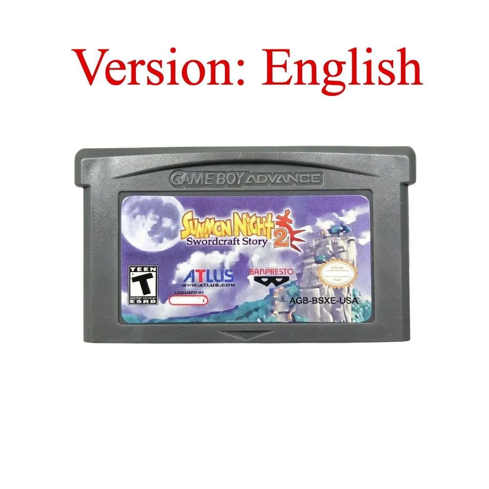 Summon Night Swordcraft Story 1 2 GBA Game Card Gameboy Advance Cartridge English Version Retro RPG Adventure Collection Gift