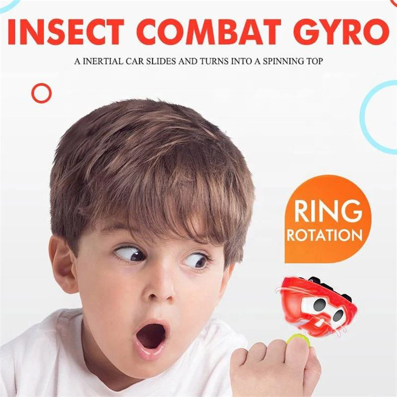 1pc Metal Rotating Finger 360 Gyro Car Toy Set Combat  Inertial Ring Stacking Inertial Rebound Battle Car Gyroscope Toy Children