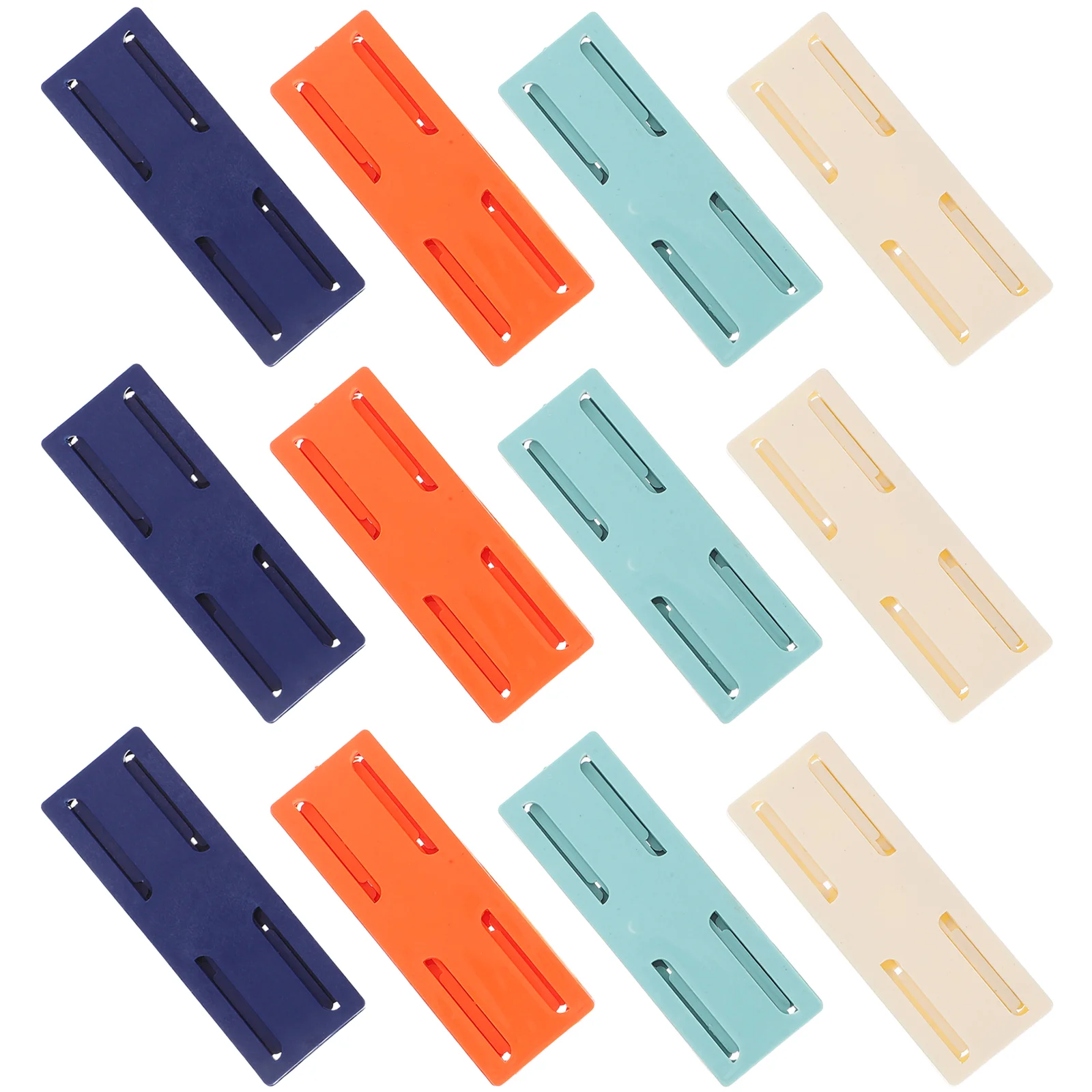 12 Pcs 원활한 접착제 스토리지 마운트 전원 스트립 소켓 홀더 펀치없는 벽걸이 형 Abs 자체