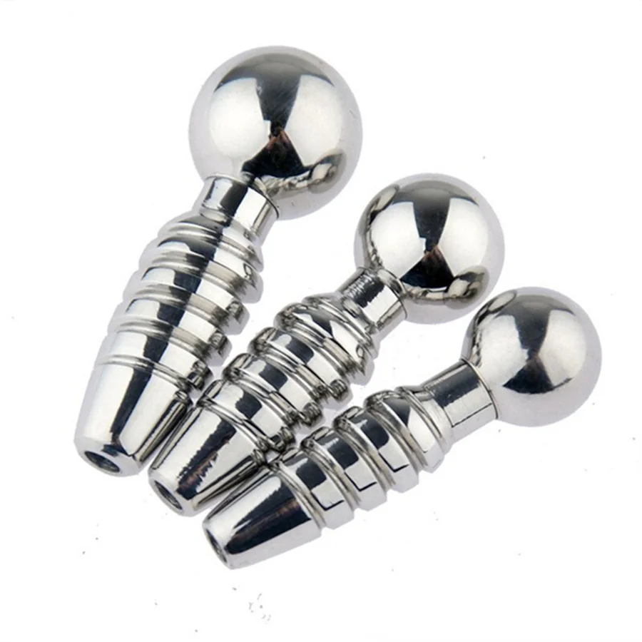 Stainless Steel Metal Penis Plug Male Masturbators Hollowout Spiral Urethral Sounding Dilator Stimulators Adult Sex Toys for Men