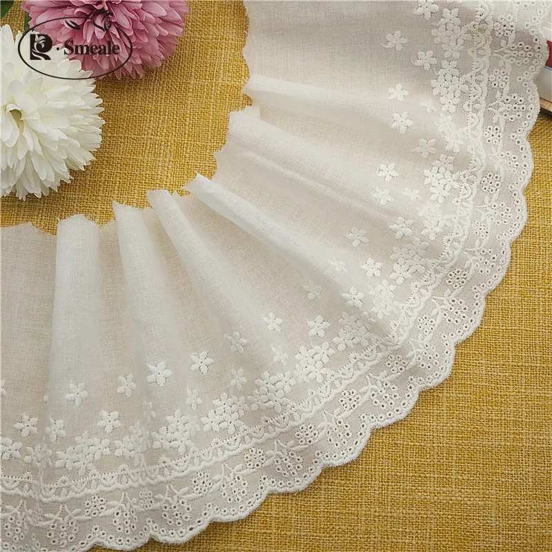 DIY Handmade Cotton Embroidery Lace, Baby Clothes, Skirt Decoration Fabric, Pure Cotton Trim, RS1988, New Clothing Accessories