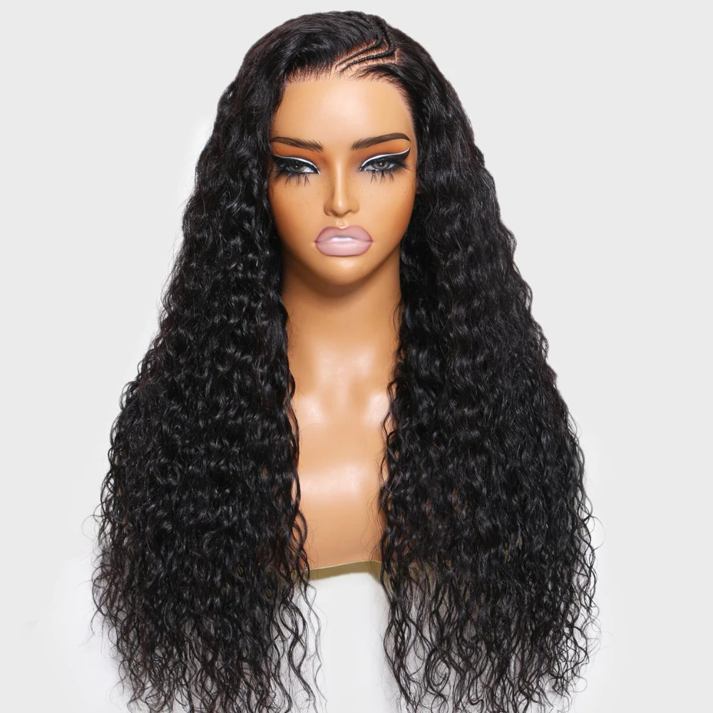 UNice Water Wave 7x5 Lace Closure Glueless Wig Human Hair Ready To Wear Pre Cut Pre Bleached Pre Plucked Human Hair Lace Wig