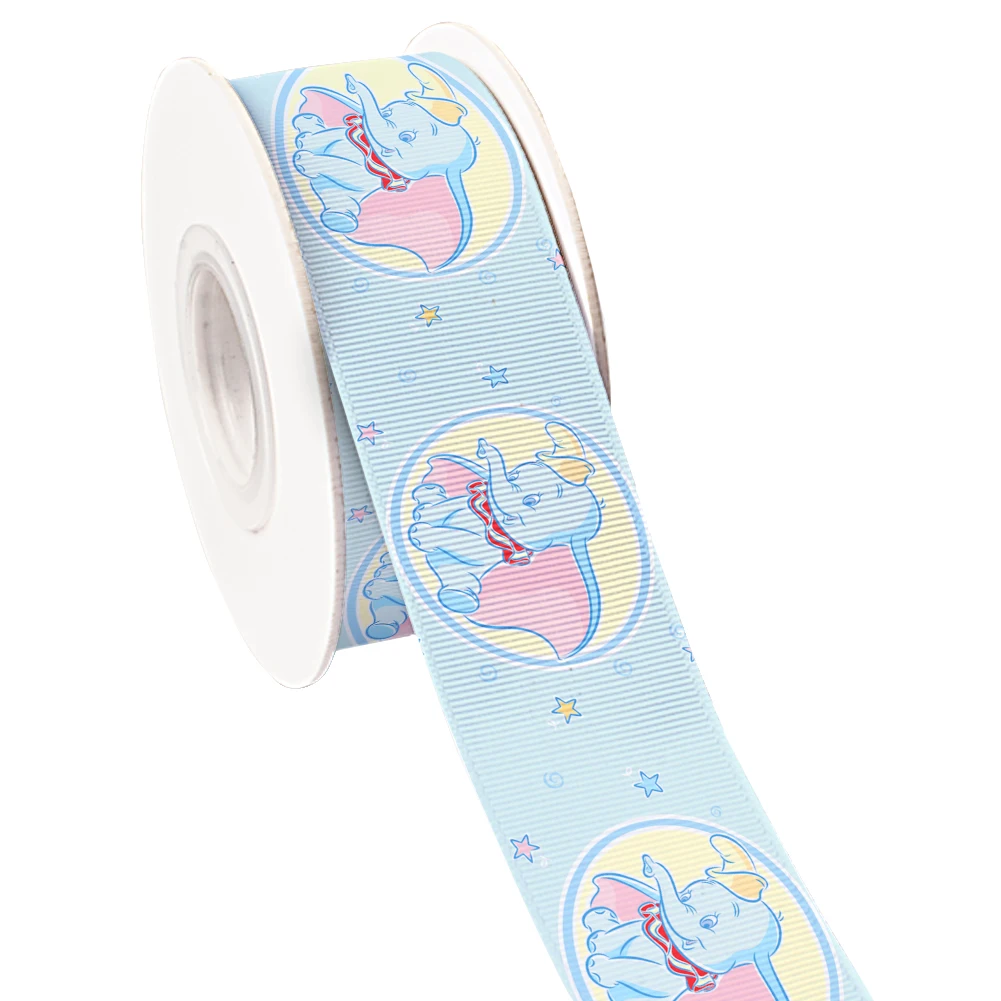 Mini Disney Cartoon Mickey Princess Stitch Winnie Printed Grosgrain Ribbon for DIY Hair Bows 5 Yards