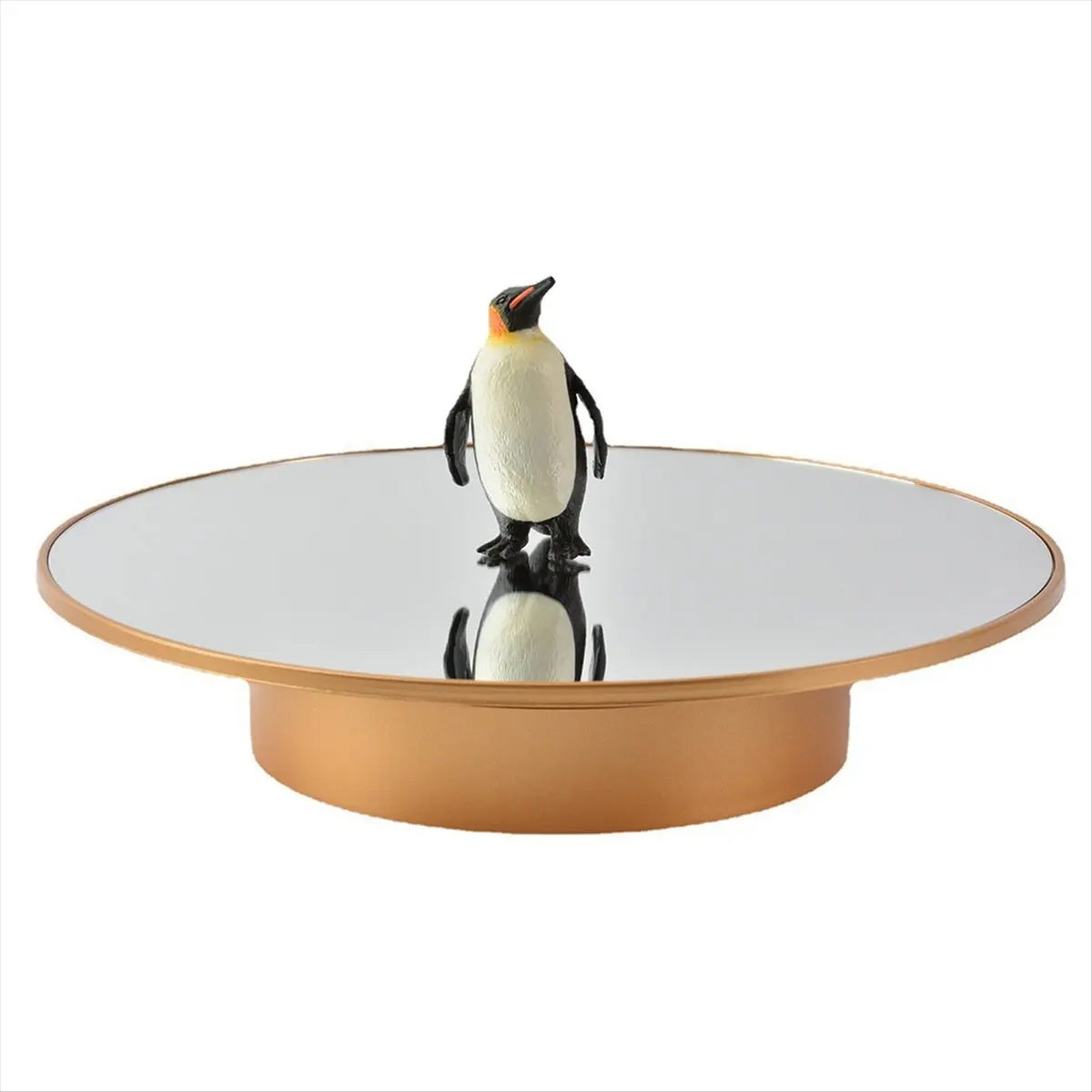 ☶❈＊♥AC1638-25cm 360 Degree Gold Mirror Panoramic Display Electronic Rotating Turntable Live Electric Rotating Stand