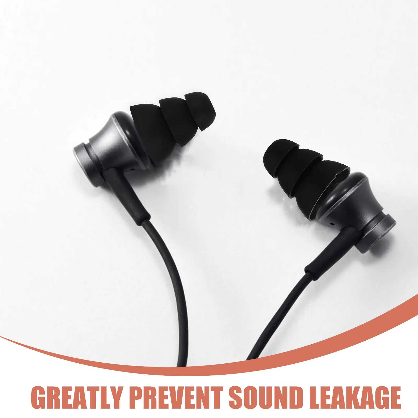5Pair Silicone Earbud Tips Soft Elastic Earphone Caps Noise Isolating in-Ear Covers Compatible Mp3 Mp4 Phone Earbud Replacement