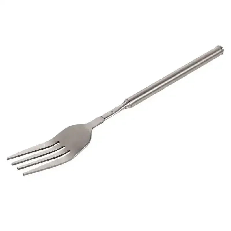Picture 6: Retro Fork  BBQ Telescopic Extendable Dinner Fruit Dessert Long Handle Fork Stainless Steel Cutlery  Fork Tableware Bento Box