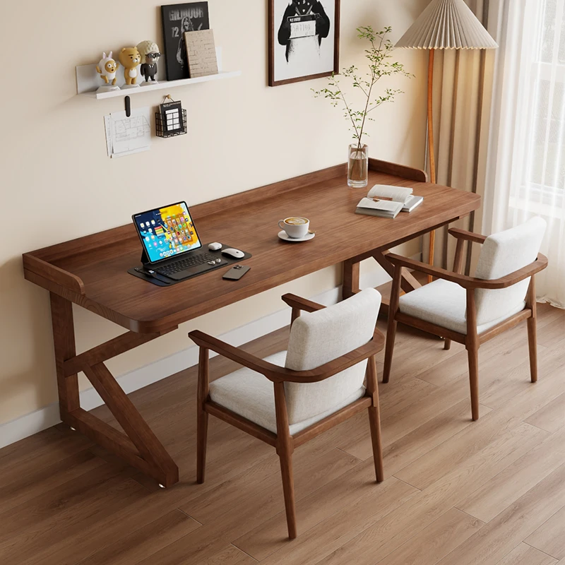 

All solid wood desk Chinese horizontal hall sofa back long table with enclosure home study table writing office computer desk