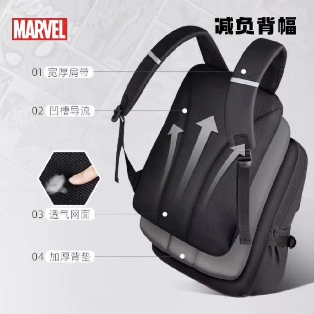 Disney Marvel Elementary School Backpack Multifunctional Wear Resistant Large Capacity Leisure Cartoon Backpacks for 3-6 Grades