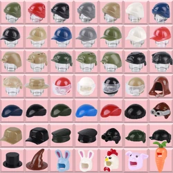 MOC City Hat Building Blocks Army Military Soldier Figures Special Forces Police SWAT Helmet Cap Weapons Accessories Bricks Toys