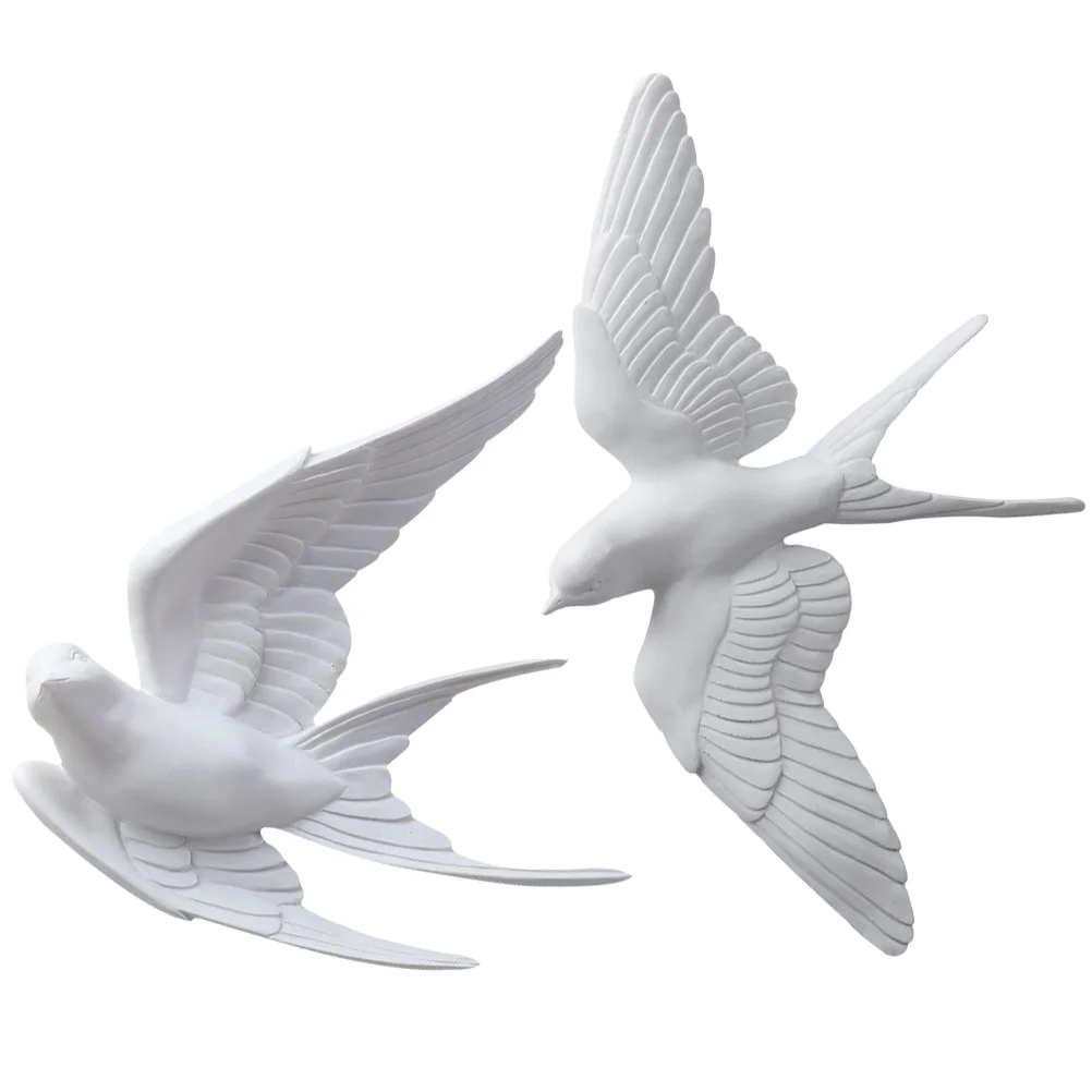 

2 Pcs Wall Decoration Pendant Imitated Swallow Model House Decorations for Home Artificial Teaching Mold Bird Resin