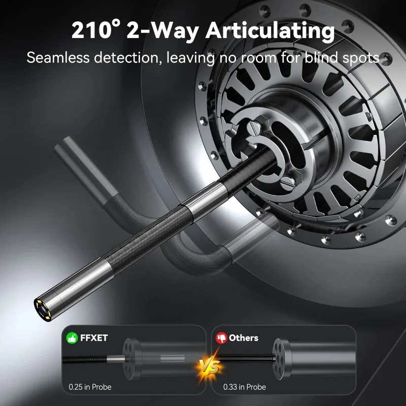 Two-Way Articulating Borescope Camera with Light 4.3inch Endoscope Inspection Camera for Automotive Engine HVAC Wall Inspection