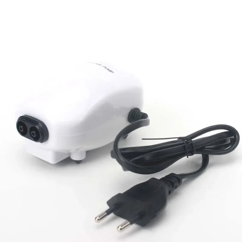 3W Ultra Low Noise Aquarium Air Pump Fish Tank Mini Air Compressor Oxygen Pump Fish Tank Aquarium Oxygen Pump Two Outlets