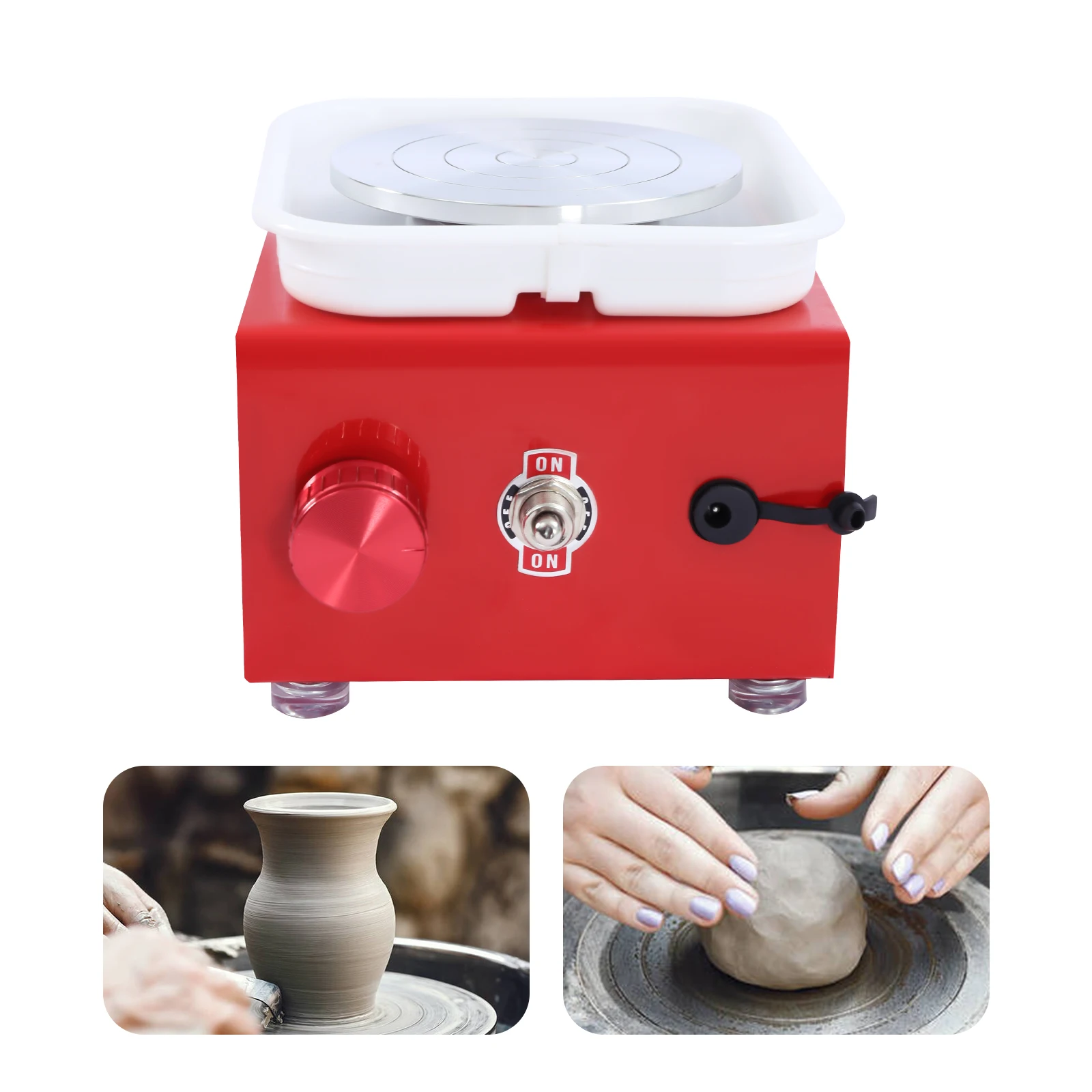 Mini Electric Pottery Diac Machine Wheel Ceramic Machine Work Clay Art Tool With Removable ABS Basin 2000RPM for Craft DIY Gift