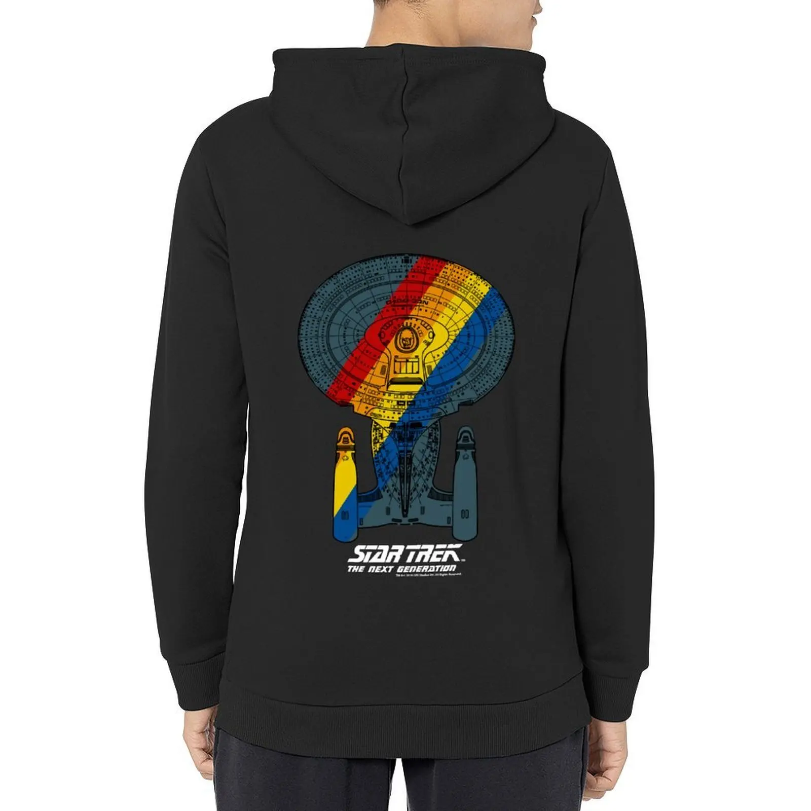 

Star Trek Next Generation Ship Portrait Rainbow Fill Hoodie mens clothing korean clothes korean autumn clothes japanese hoodie