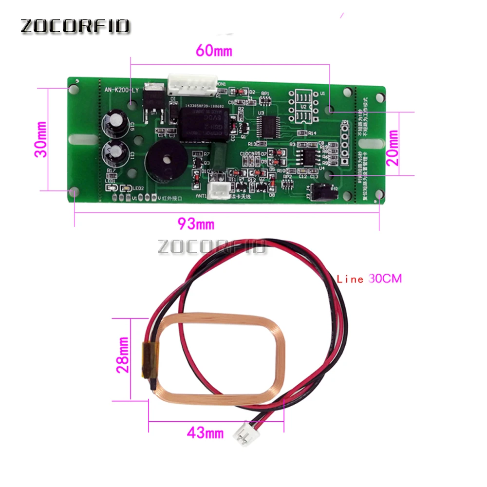 EM/NFC RFID Reader Module Embedded Control Board for Access Controller 9-12V access control Module Free RFID tags