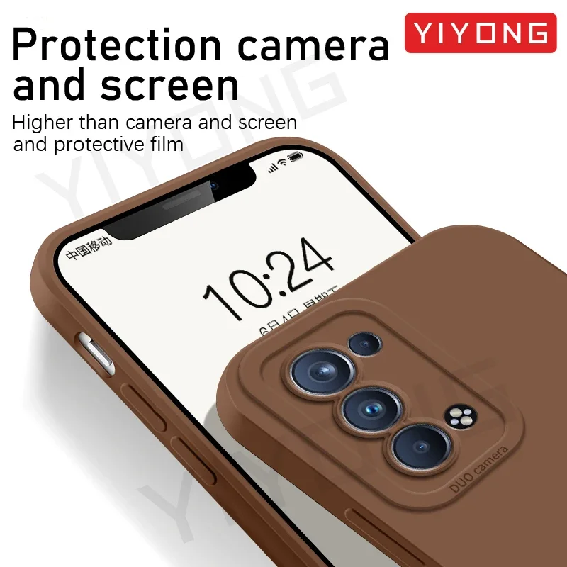 Reno6 Pro Case YIYONG Original Soft Liquid Silicone Cover For OPPO Reno 6 5 Z 5Z 4Z 4 Pro Plus 5G Reno5 Reno5z Reno4 Phone Cases