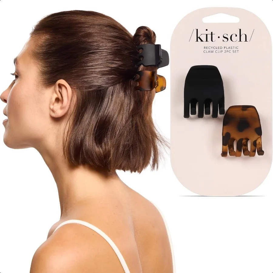 

EcoFriendly Medium Claw Clips Cute Stylish Short Hair Accories for Women Girls Ideal Size for Any Hairstyles 2pcs Black Tortois