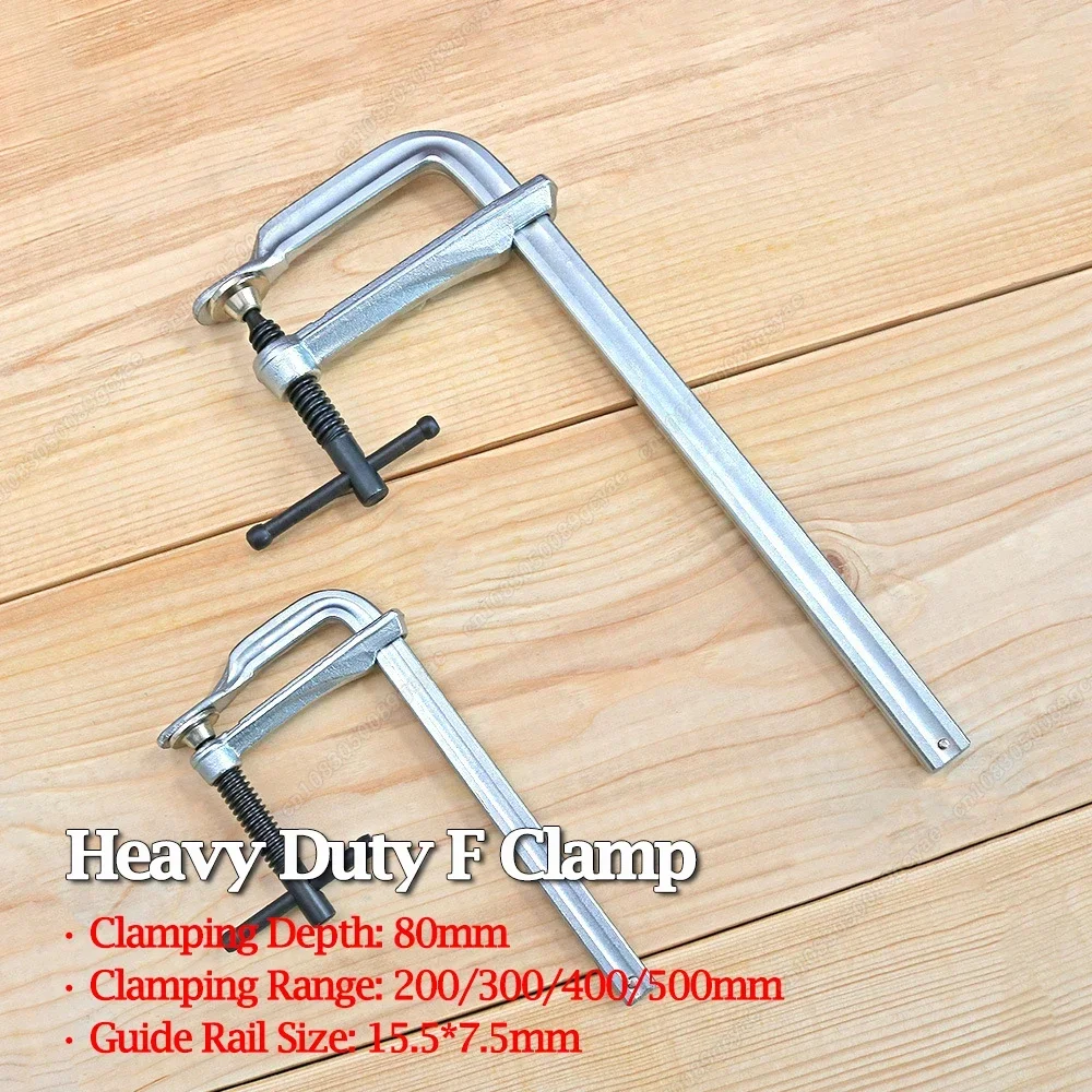 200mm 300mm 400mm 500mmx80mm Heavy Duty F-Style Sliding Arm Bar Clamp For Welding and Woodworking DIY Hand Tool Hardware Clamps