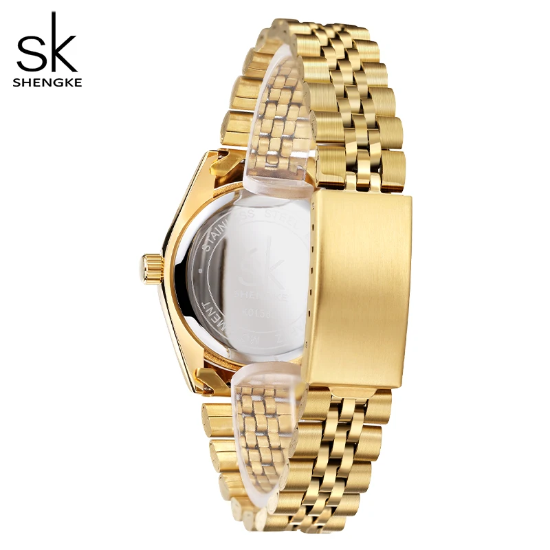 Luxury Original Waterproof Relogio Feminino Shengke Gold Bracelet Watch Women Precise Quartz Watch For Women Adjustable Clock