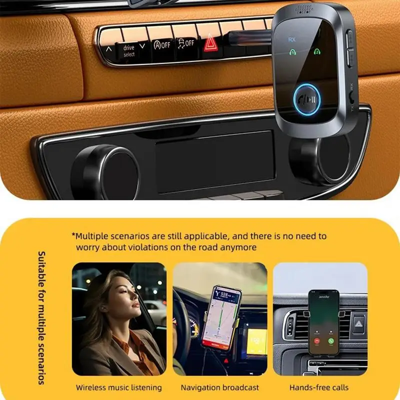

Wireless Transmitter Receiver Audio Aux Receiver Hifi Stereo 2 In 1 Double Connection Multipoint For Game Consoles Tvs Gym