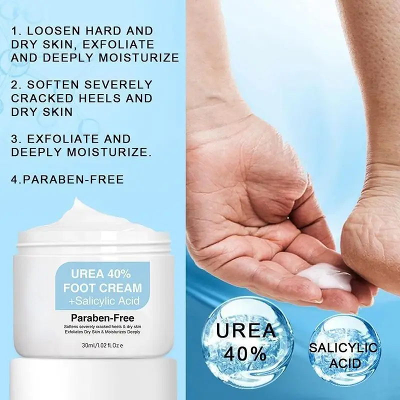 Cuidados com os pés Ureia Esfoliação dos pés Ácido Salicílico Esfolia Calos Creme Hidratante Removedor Reparação Pele Morta Creme Pé