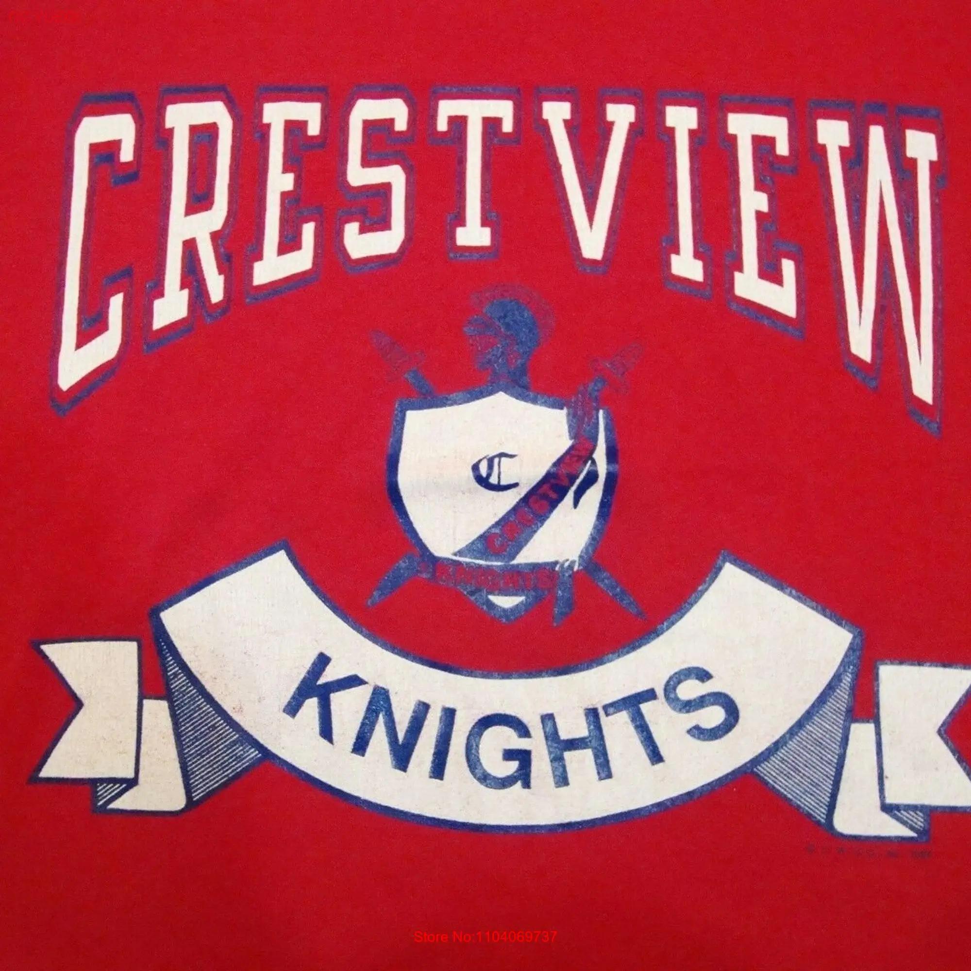 Vintage Crestview Knights Convoy Ohio High School 1988 80's Half T Shirt M long or short sleeves