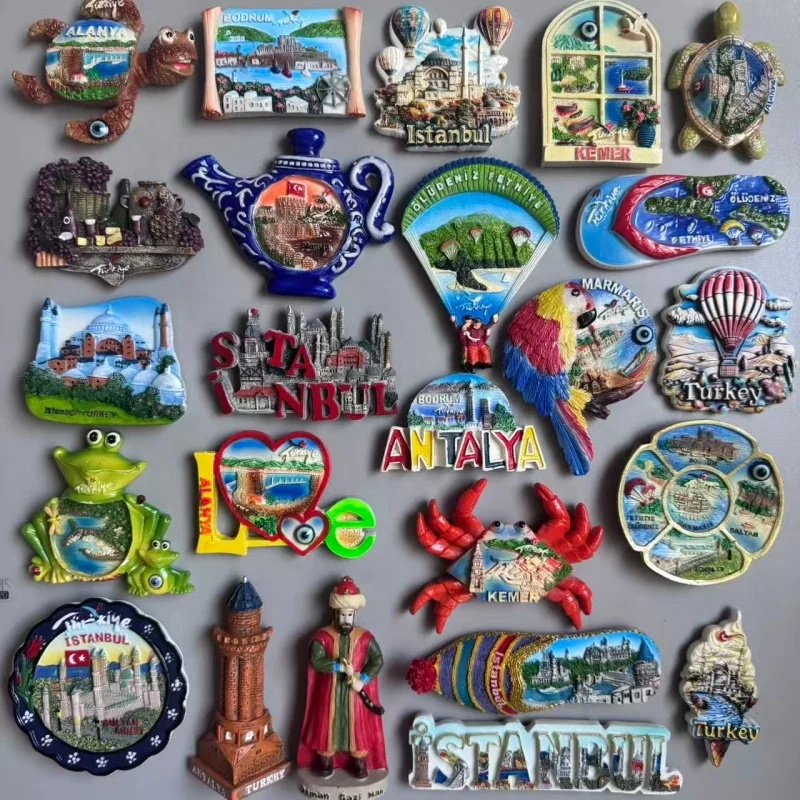 تركيا مغناطيس الثلاجة تذكارية سياحية ألانيا بودروم اسطنبول كيمير فيتني مارمارسي كوساداسي ديكور المنزل مغناطيس الثلاجة