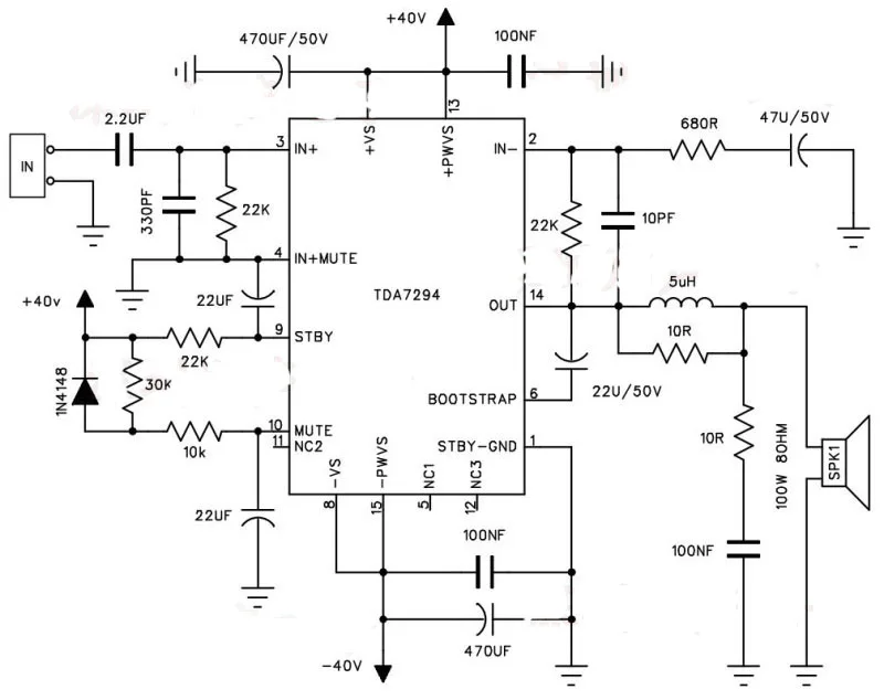 TDA7294 power amplifier board DIY parts kit 100W+100W audio power amplifier board PCB two-channel HIFI