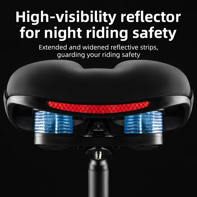 ROCKBROS Bicycle Saddle Silicone Cushion Shockproof Cycling Seat PU Leather Hollow Breathable Thickened Sponge MTB Road Bike Acc