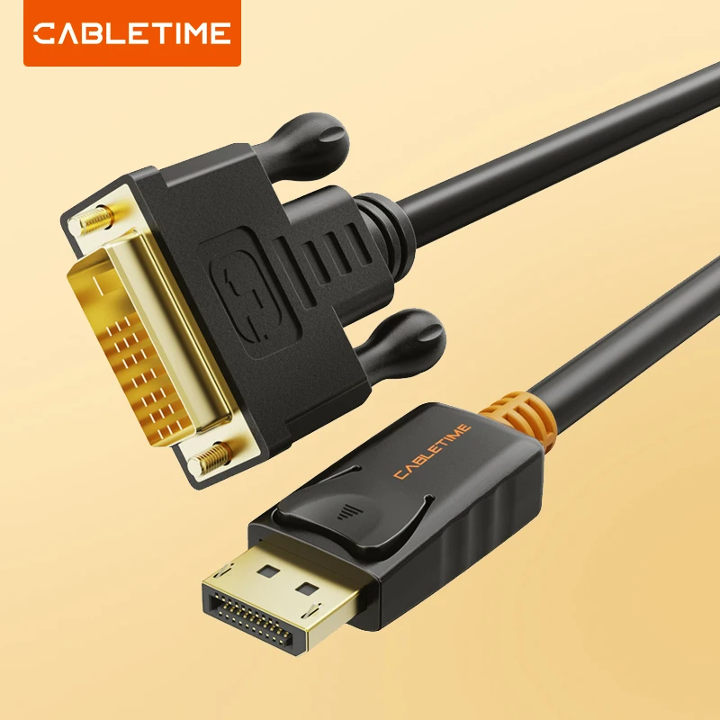 CABLETIME wyświetlacz-port do kabel DVI 1.8M DP do DVI kabel adapter konwertera Displayport w do DVI się dla HP C074