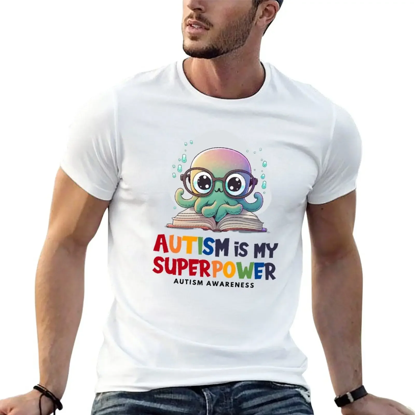 New Autism is my Superpower Disability Studies Octopus Autistic T-Shirt Tee shirt mens t  graphic