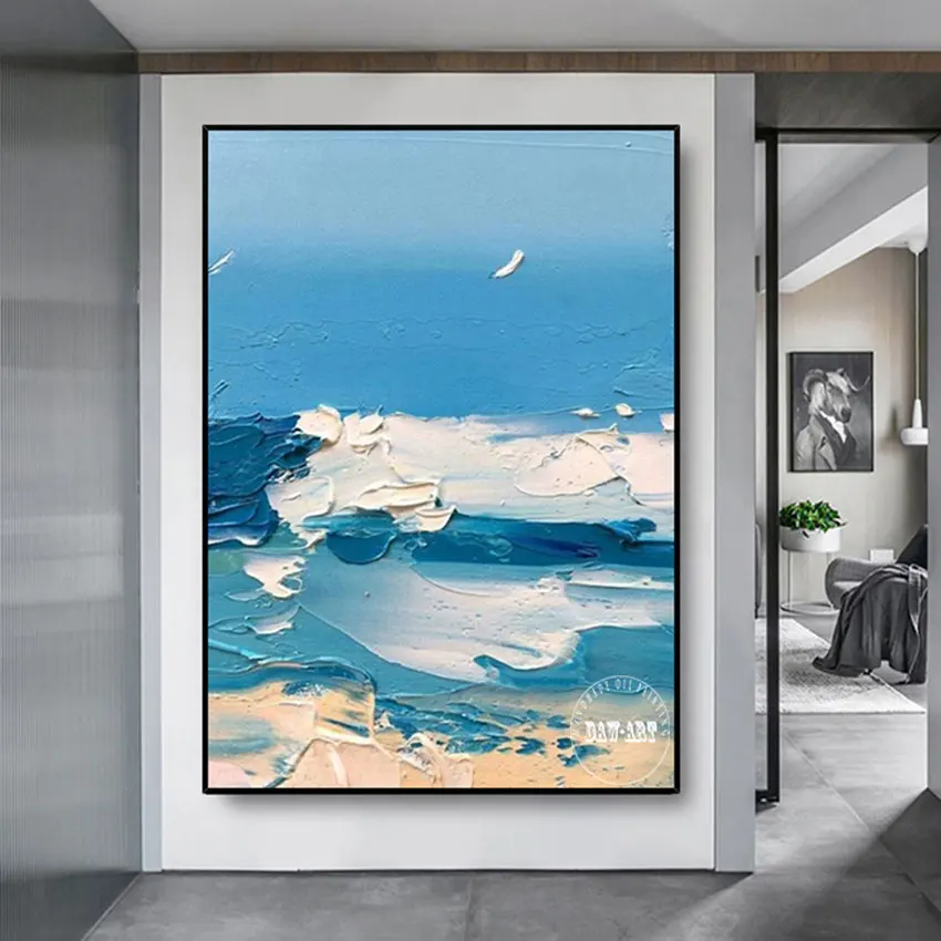 

Acrylic Abstract Seascape Landscape Wall Handmade Paintings Canvas Frameless Modern European Art Decor Wholesale Of 3d Pictures