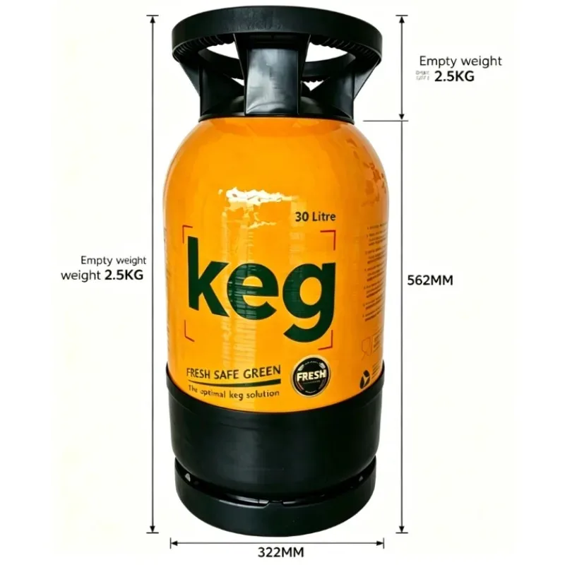 Barril de Cerveza de 20L 30L, de Plástico Ecológico y Acero, a Prueba de Explosiones, Reutilizable, de HDPE y Fibra de Vidrio, Contenedor de Grado Alimenticio para Cerveza de Barril y Bebidas