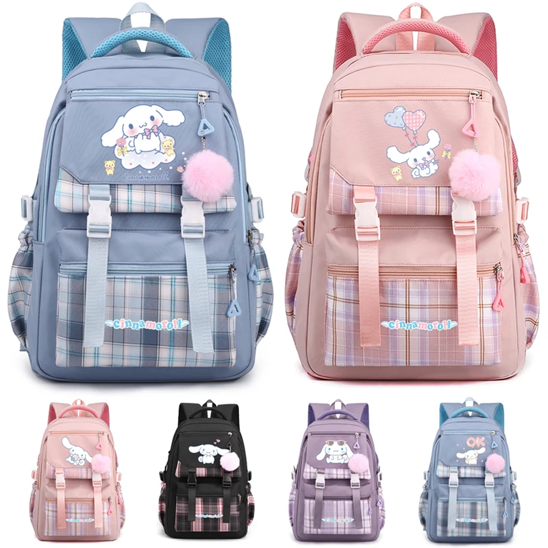 Anime Sanrio Cinnamoroll Backpack Children Girl Boy Black Blue Schoolbag Kawaii Student School Bag Laptop Travel Bag Toy Gift