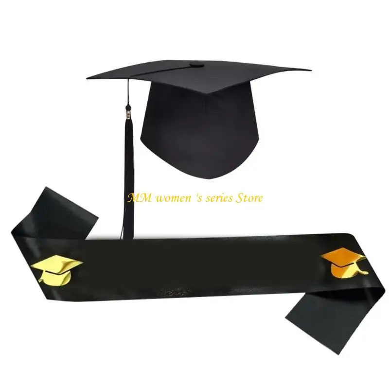 

Q39C 2025 Graduation Caps Graduation Sash 2025 Set Graduation Caps and Graduation Stoles for Adult Women Man Gifts