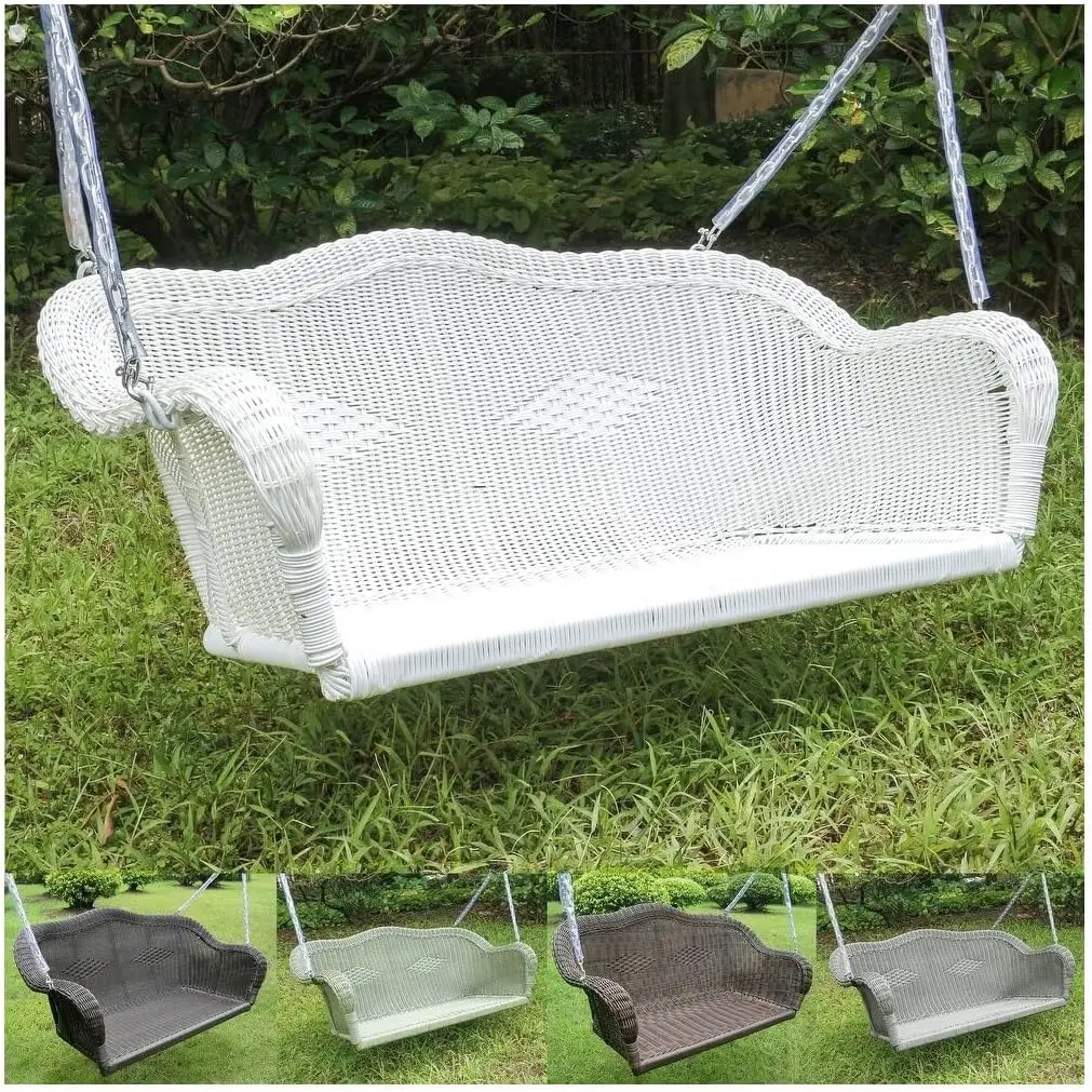 Furniture Piece Resin Wicker Hanging Loveseat Swing