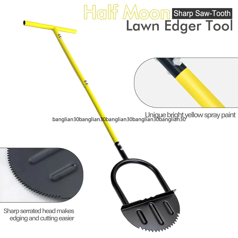 Manual Trimming Shovel Belt, Half-moon Lawn Step , Serrated Hand LawnTool