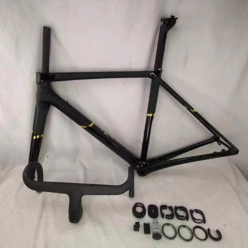 Black Gold C68 Disk Carbon Frame Road Bicycle Frameset And Handlebar T1100 UD C68 Frames Disc Brake Size 455 485 510 Avaiable