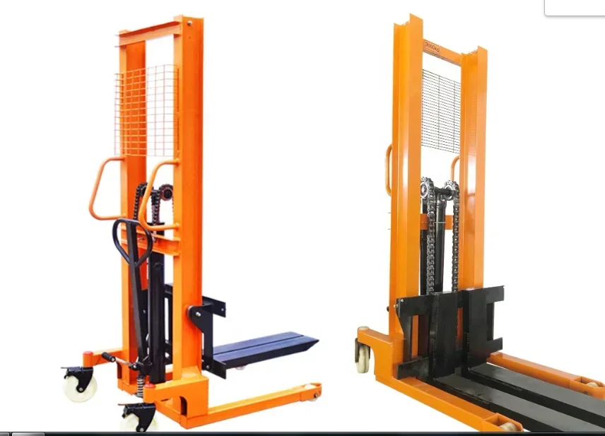 Hydraulische Stapelaar 1000Kg-3000Kg Kleine Hand Pallet Heftruck Verstelbare Vorkbreedte Hot-Selling