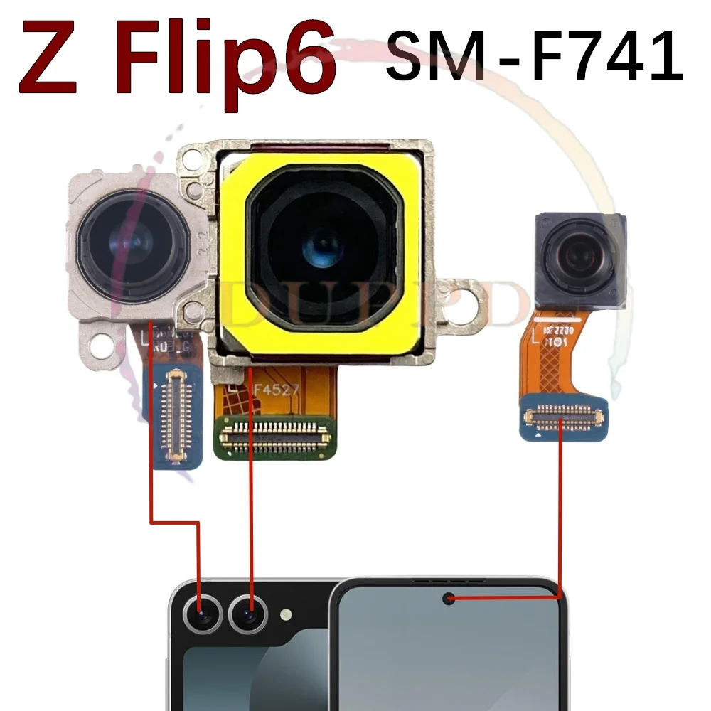 Full Set Rear Backside Camera For Samsung Galaxy Z Flip6 F741B F741U F741N Front Wide Back Facing Main Camera Flex Cable