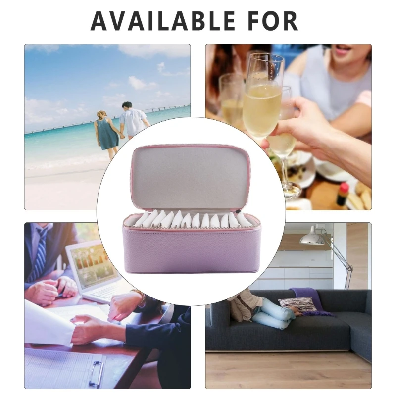 Elegant Travel Jewelry Case With 12 Velvets Zippers Pouches PU Leather Earrings Necklaces Accessories Holder