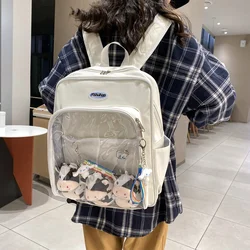 Japanese Women Ita Bag Backpack Transparent Large Pocket Ladies Backpacks Student School Bag Teenage Girls Travel Mochila