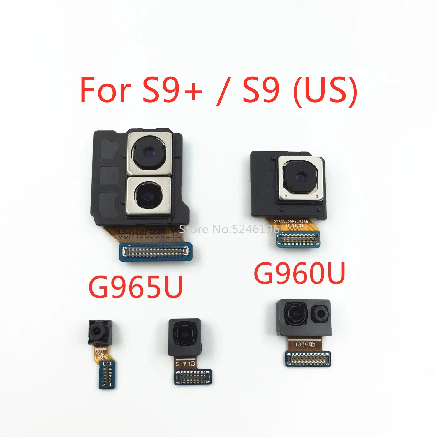 1pcs Back big Main Rear Camera front camera Module Flex Cable For Samsung Galaxy S9 G960U G9600 S9 Plus S9+ G965U G9650 Replace.