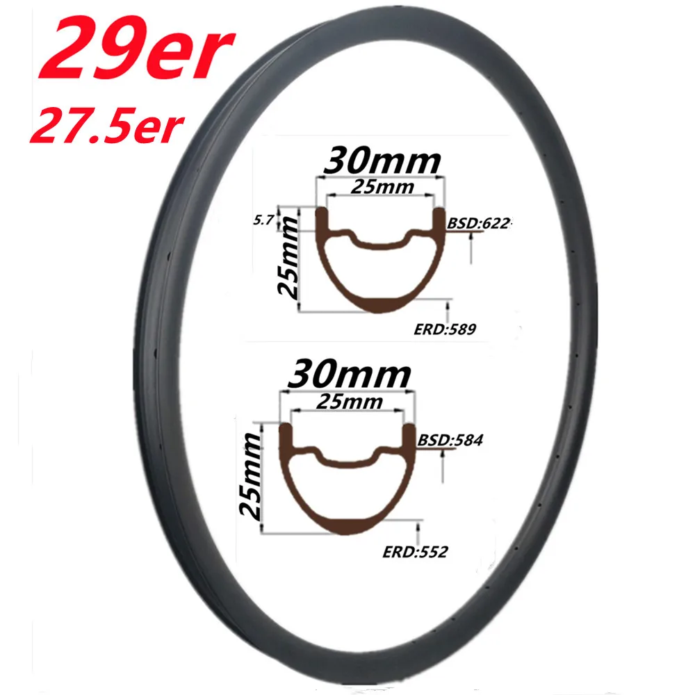 

Tubeless 27.5 29inch mtb mountain bike rim for xc 27mm/30mm/33mm/35mm width T800 Super light weight 270g 29er MTB XC carbon rim