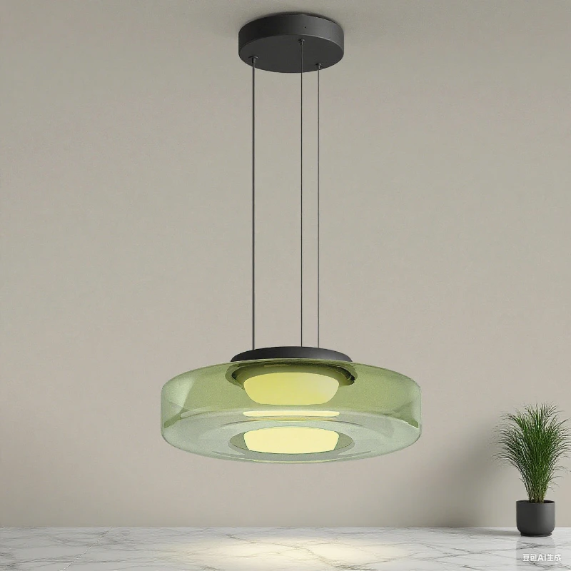 

Simple Colorful LED Glass Chandelier Elegant Atmosphere Bedroom Living Dining Room Bar Interior Hanging Lamps