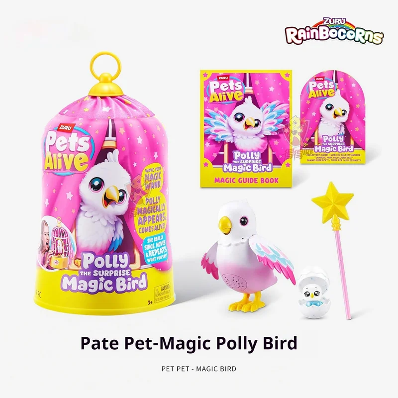 

Zuru Pets Alive Magical Polly Bird Surprise Interactive Pet Parrot Sings Simulated Voice Movable Little Bird Doll Girls Gifts