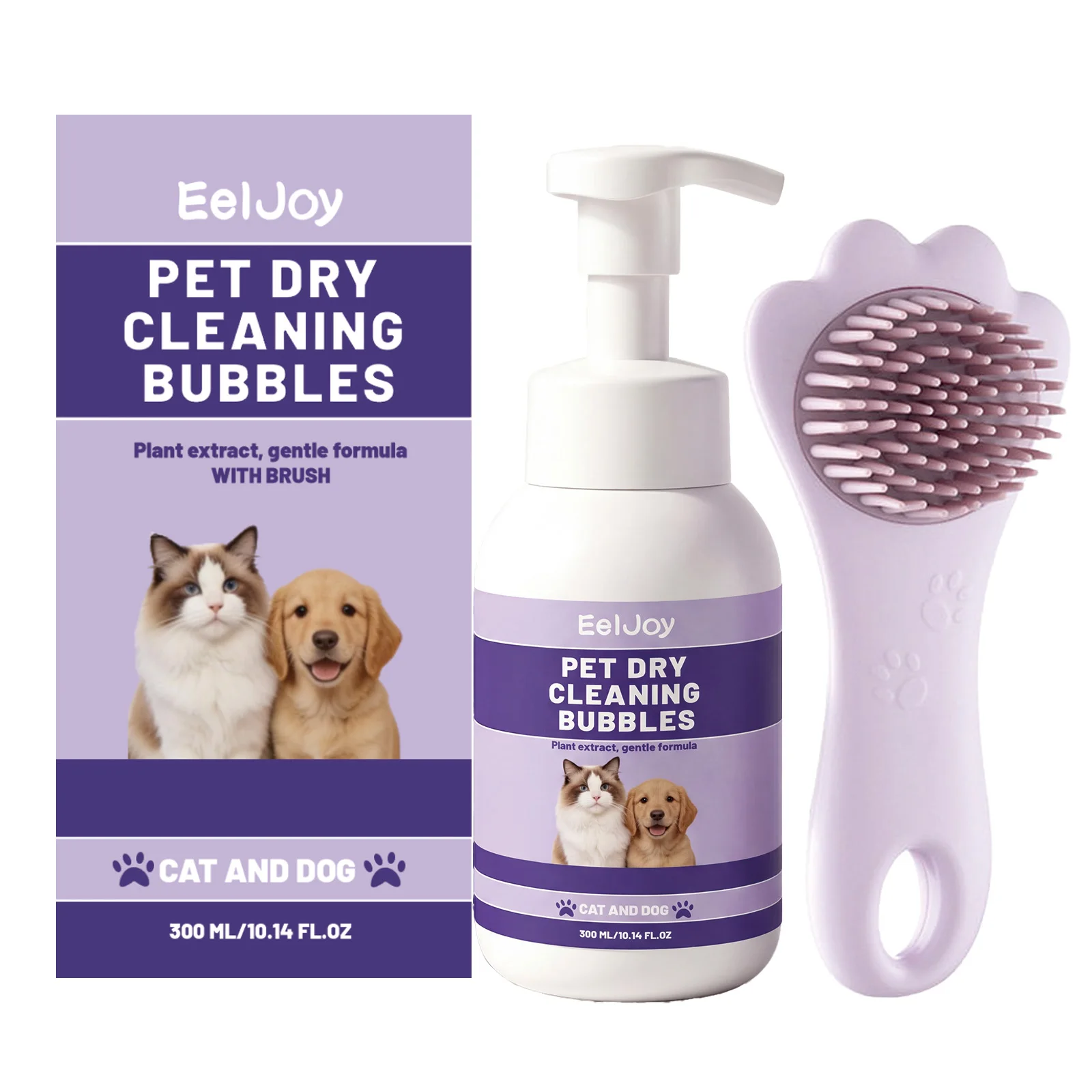 Pet Waterless Dry Cleaning Bubble Shampoo Kit Remove Stains Eliminate Odor Smooth Coat for Dogs Cats Portable Grooming Care Set view 6